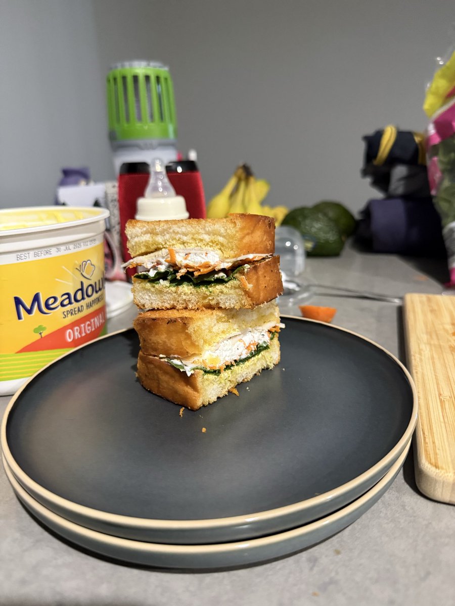 abnormalhazard's tweet photo. Here’s the turkey sandwich recipe:
•Sliced turkey or roast turkey
•Goats cheese
•Grated carrot
•Baby spinach
•Siracha flavoured kewpie mayo
•Chilli flakes
•Cracked pepper
•Light Rye bread 🍞 
It is the most yummiest sandwich ever🙂‍↕️ #HemLockedIn #VarisHemlock https://t.co/pEMPlLZFsU