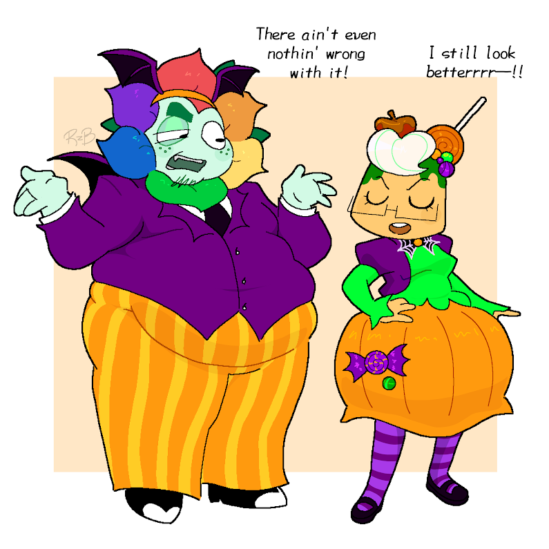 rizuberryb's tweet photo. dyle mogs for another holiday (+oc that nobody invited) #dandysworldHalloween https://t.co/nyD51pTsum