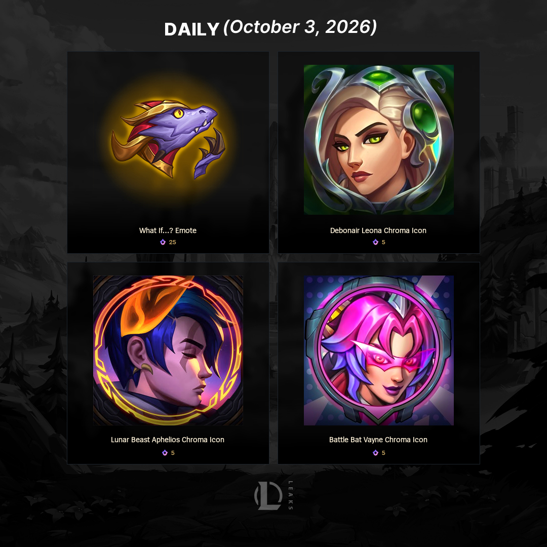 LeagueOfLeaks's tweet photo. New Mythic Shop Rotation ‼️ https://t.co/njZLD8abQX