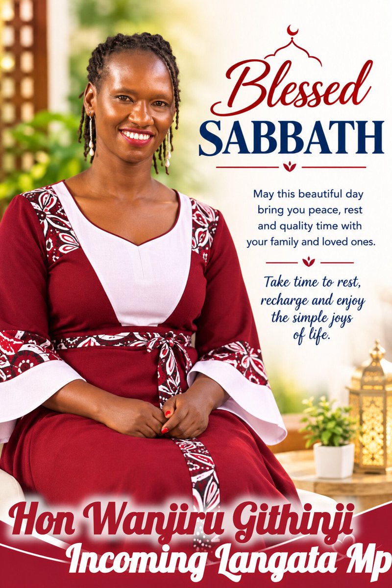 honvirginia_g's tweet photo. Wishing you a blessed Sabbath filled with peace, rest and beautiful moments with family and loved ones. May this day give us time to slow down, recharge, reflect and appreciate the simple joys that make life meaningful. ❤️

#BlessedSabbath #HonWanjiruGithinji #IncomingLangataMP https://t.co/zhPxmf3qZQ