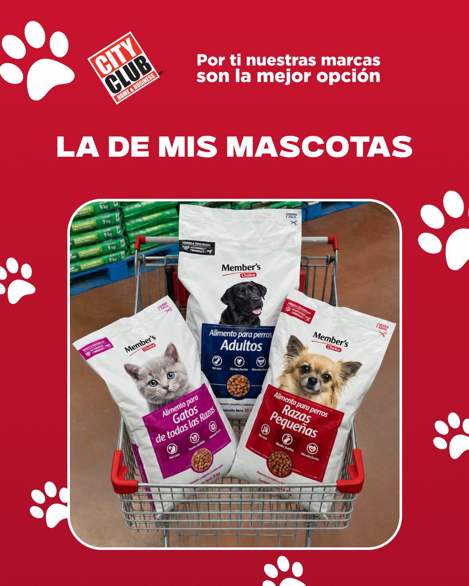 CityClubmx's tweet photo. Podremos sobrevivir con un pan y un refresco pero nuestras mascotas siempre consentidas, ¿o no? 😌🐶🐈 Es el momento perfecto para surtirte de los productos para mascota Member’s Choice favoritos con 20% de descuento. ¡Te esperamos!

#CityClub #Clubdeprecios #Memberschoice #Marcapropia #Promociones #Mascotas