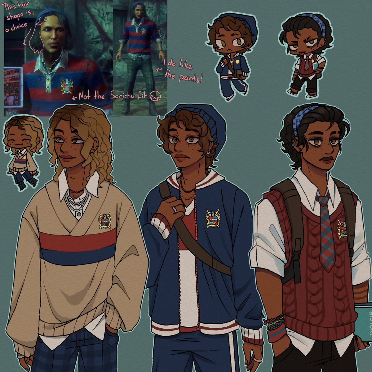 a_happy_jake's tweet photo. I had to try and put my own spin on this design, sorry.. Thalitas Academia skin looks beautiful while Renato looks, kinda weird to me #dbdfanart #deadbydaylight https://t.co/5bnQPVhY4Q