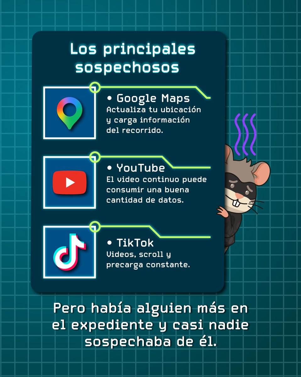 Profeco's tweet photo. Abrimos un nuevo expediente y encontramos algo interesante: a veces, los responsables de que tus GB desaparezcan no son quienes parecen.

Porque cuando se trata de datos móviles, las apariencias pueden engañar.

Pon atención a tus hábitos, revisa tu consumo y descubre qué está pasando realmente con tus GB.

#ExpedienteGB #Gigato #BandiData #Profeco #Telecomunicaciones #DatosMóviles