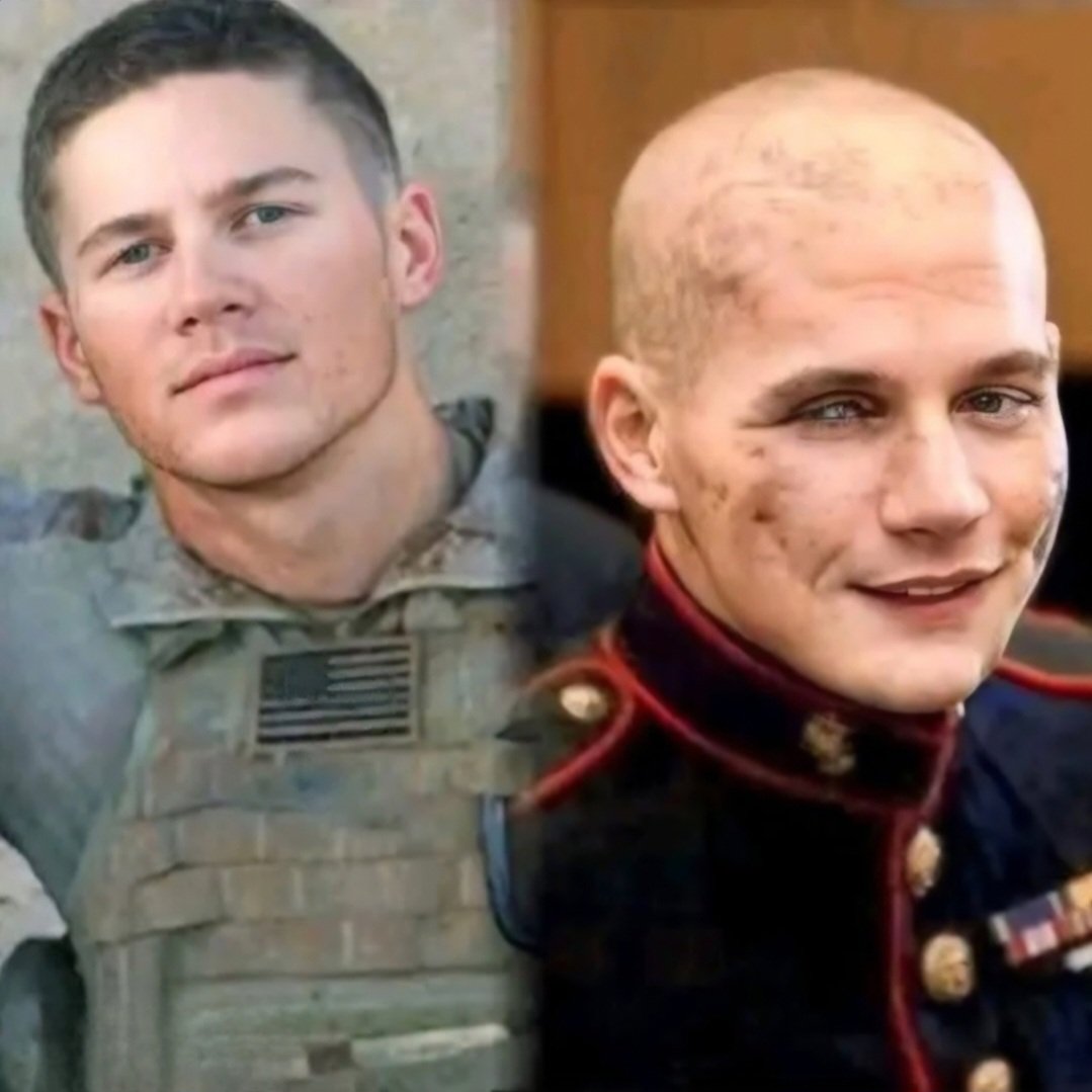 Felixomenr0v's tweet photo. Let show  him some love🙏🇺🇸

Left side:Carpenter in combat gear during his deployment to Afghanistan in 2010 He was a 21-year-old Lance Corporal with 1st Battalion,9th Marines

Right side:CarpenteThe scars and bald headare from the blast iniuries he sustained We love you so much. https://t.co/FsyCae9a1g