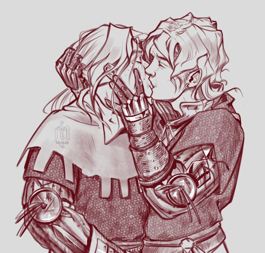 TAihavo's tweet photo. Kissing is better than fighting. My characters, but this event is not canon 🫡

#knight #oc https://t.co/cxJej1VC9v