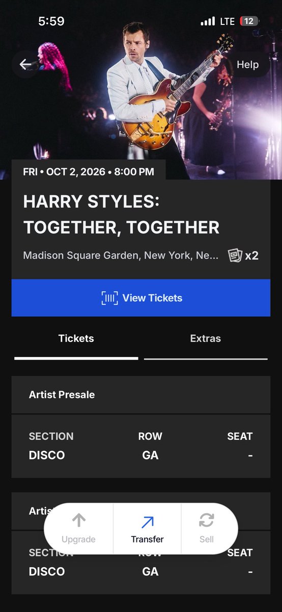 brookiee895's tweet photo. WTS 
2 Harry Styles tickets for MSG tonight!
• DISCO GA • Artist Presale • Transfer ready
Need these gone ASAP. Happy to provide proof and screen recording. DM me 🫶
ISO: Serious buyers only
#harryween #WTS #HarryStylesMSG https://t.co/1aqlAJOYsq