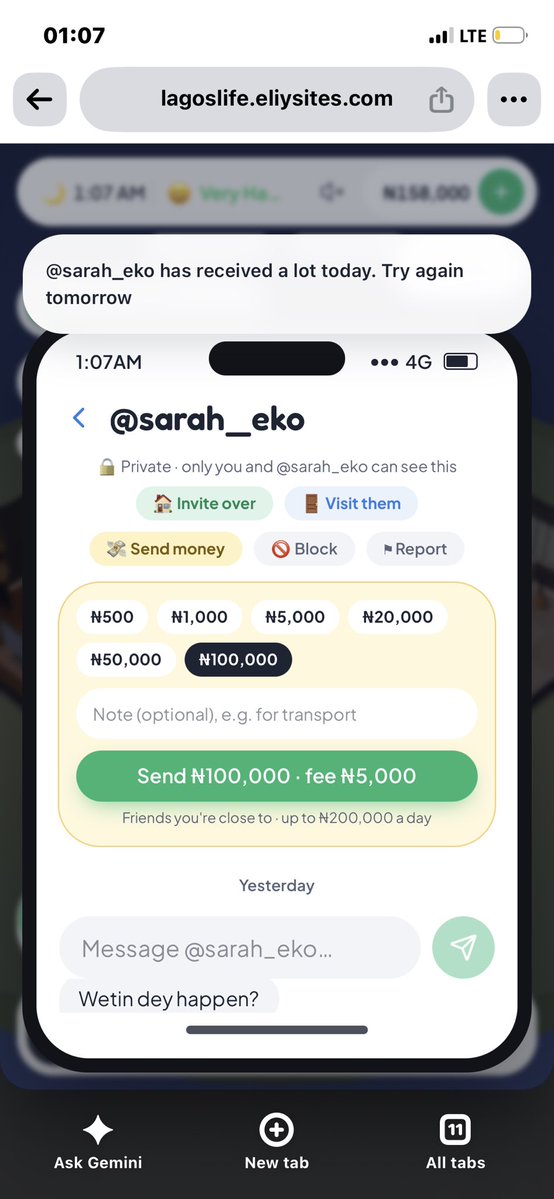 18zerothreee's tweet photo. #lagoslife I can’t send money https://t.co/My14dKNraH