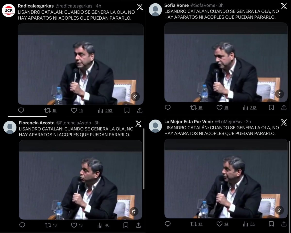 riosguadaok's tweet photo. 🚨 LOS TROLLS DE CATALÁN. Entre todas las cagadas recientes de @catalanlisandro, hace un rato se mandó la más evidente… a falta de apoyo real, se puso a COMPRAR TROLLS. Al menos 15 cuentas de X salieron AL MISMO TIEMPO con el MISMO TEXTO y el MISMO VIDEO 🤦🏻‍♂️ 

#TrollsDeCatalan https://t.co/zydJVD1pJf