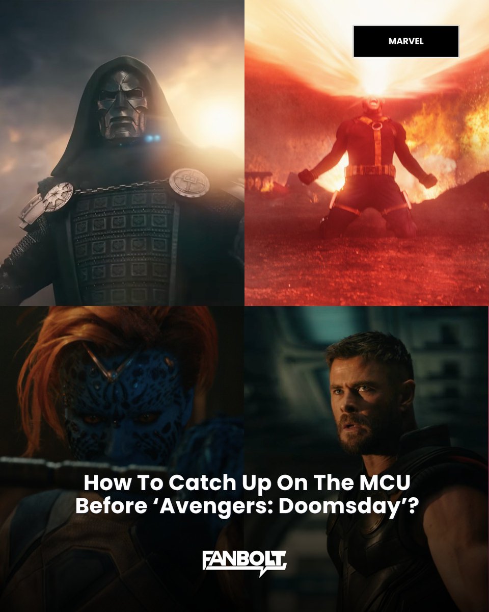 Maddisonnn69's tweet photo. Photo by FanBolt on August 25, 2026. It may show a vulture, Superman, a costume, a poster, and text about catching up on the MCU before Avengers: Doomsday. https://t.co/S2ZvQzsxJg