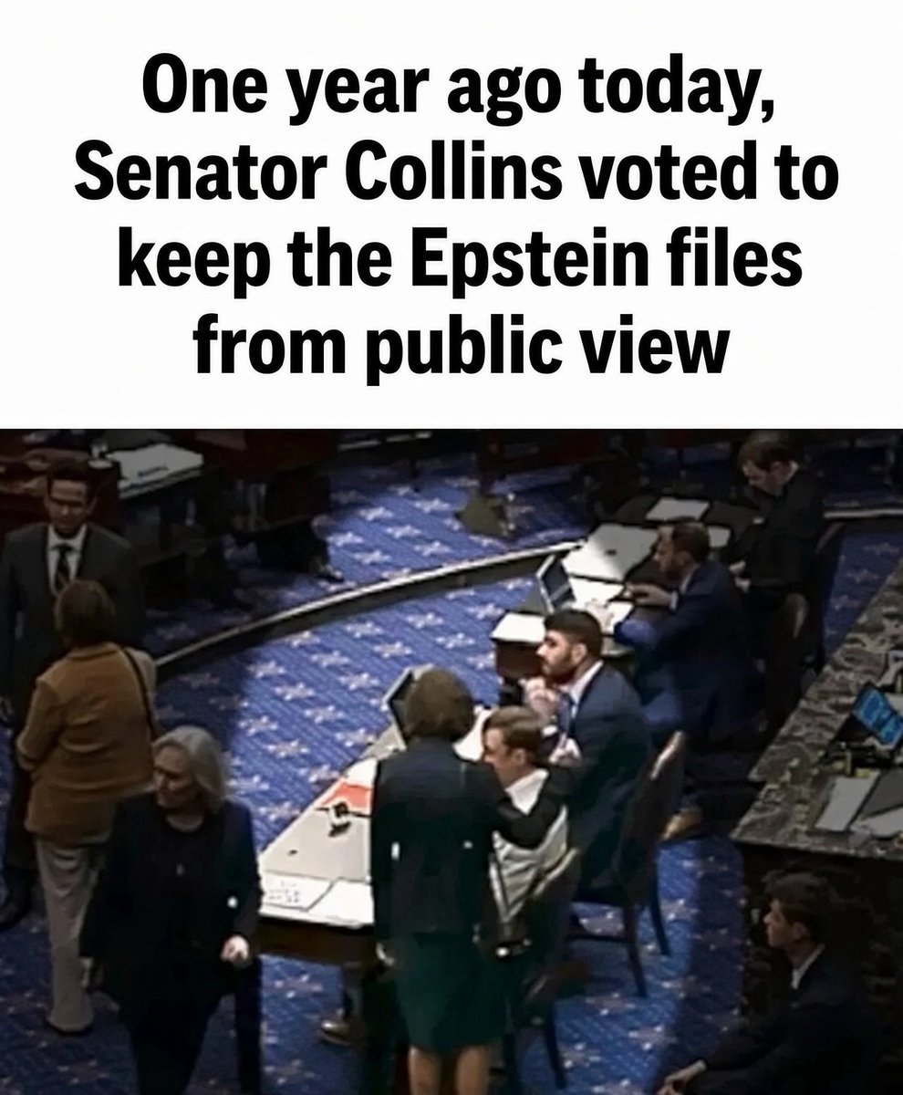 maddenifico's tweet photo. To the people of Maine, never forget this pro-child rapist vote of Susan Collins. https://t.co/Xr5XvnnDa8