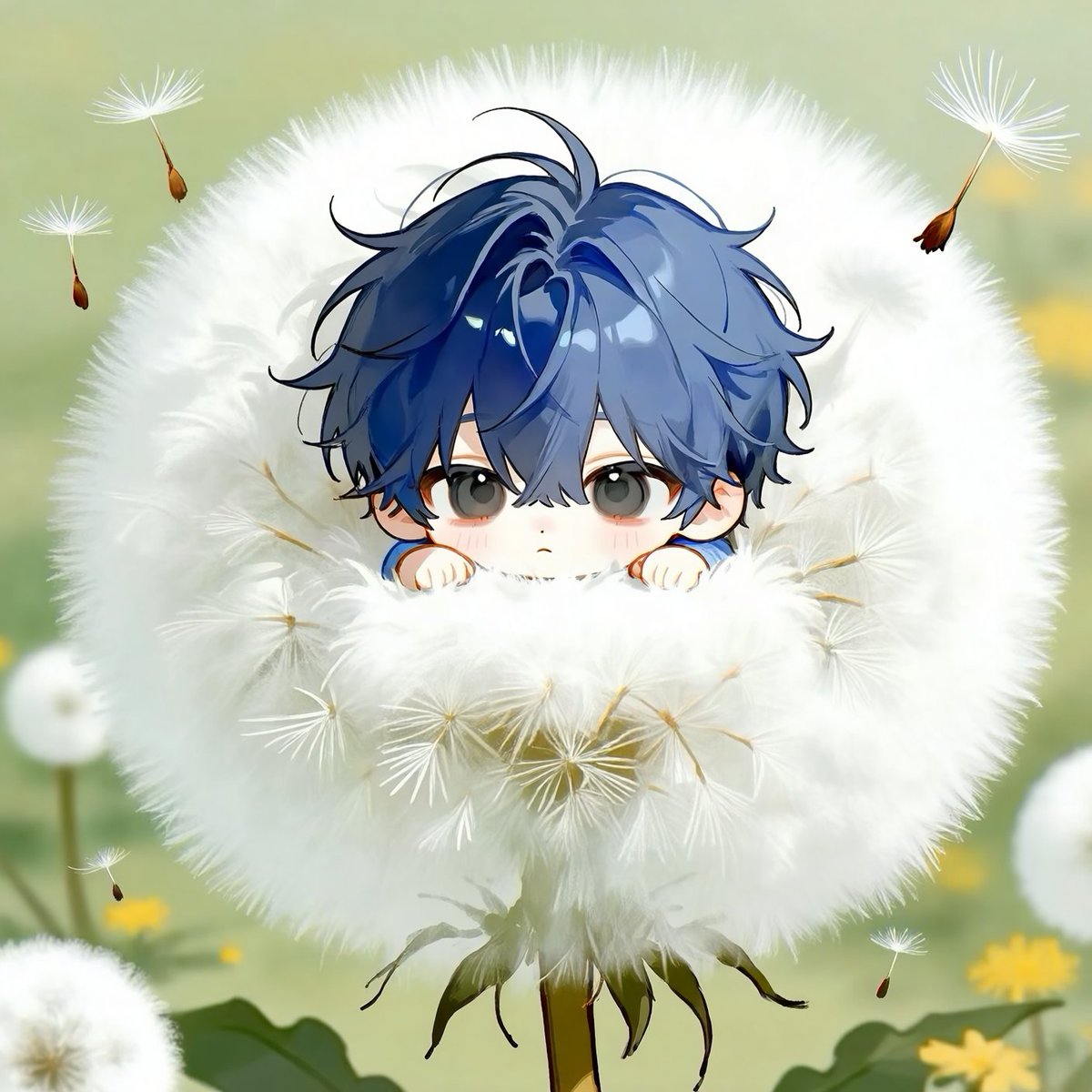 31wcq_'s tweet photo. 민들레 숨숨집~

chibi, micro size, tiny person, (wide-eyed:1.5), (alert expression:1.4), (looking forward:1.3), nested inside a giant dandelion puff ball, cozily resting but wide awake, detailed fur texture, (soft fuzz:1.3), translucent seeds, pastel colors, soft atmosphere, https://t.co/vljqKqvtc0