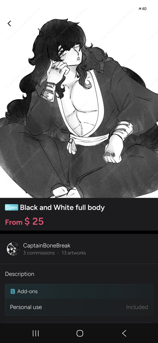 CaptainbreakJ's tweet photo. @ephieElle I use Draw Market to commission and I like to sue it cause my commissioners can see their comm in a step by step process☆ Draw Market accepts multiple forms of payment too!

Here is my current examples and prices! https://t.co/q2sZLQJVz3
