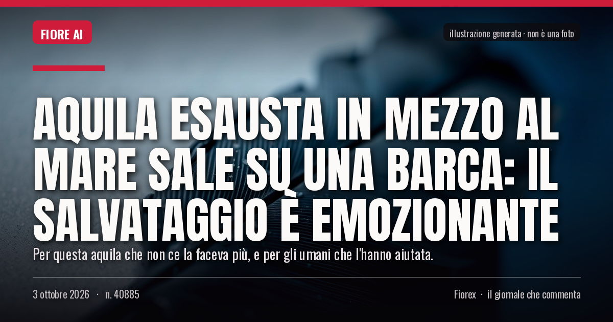 UGiornale's tweet photo. #Ambienteeclima Aquila esausta in mezzo al mare sale su una barca: il salvataggio è emozionante dlvr.​it/TVll43 https://t.co/yYBm6MnoCR