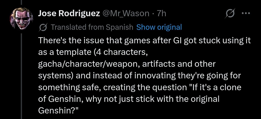 jackfro82630927's tweet photo. @Franzise2 @Mr_Wason @Riku_Fox I feel like this is the mentality that prevents you from exploring other games coz your already existing games does few of those things. https://t.co/RoEPoExuvx
