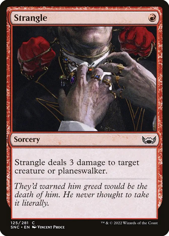 Imurashi's tweet photo. @margozensky Well that would work, but it only targets creatures or planeswalkers, so I can't be the target of your strangle. And it's only sorcery speed and- https://t.co/PKqMXv5K8l