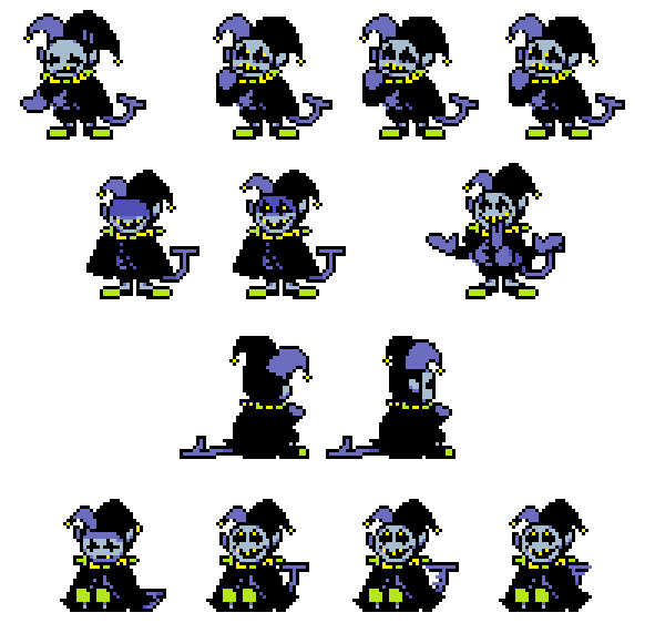 jevil_spouse's tweet photo. my jevil sprites from 3 years ago. i think theyre cute so im reposting https://t.co/9UW4eLW2Am
