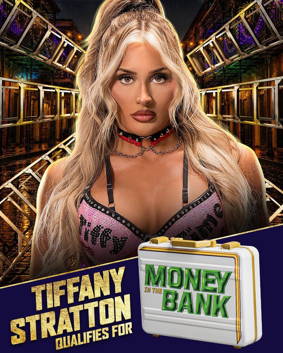 WWE's tweet photo. IT'S TIFFY TIME! ✨

@tiffstrattonwwe has claimed the last spot in the Women's Money in the Bank Ladder Match! https://t.co/CcsGkFp18L