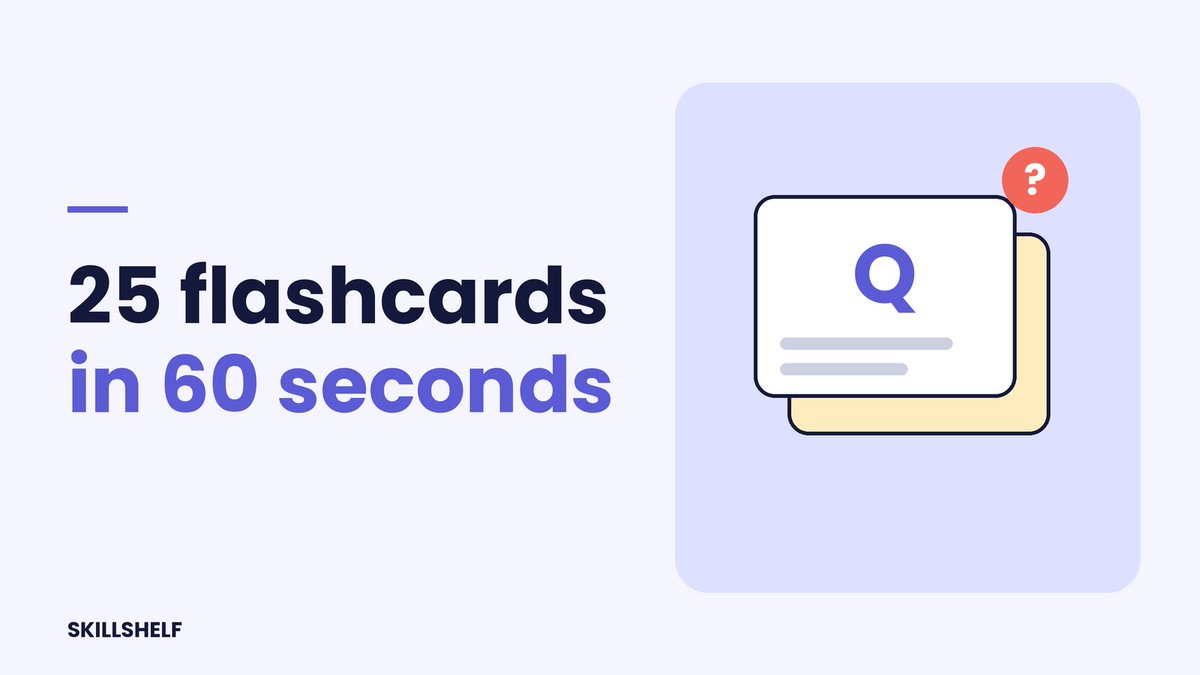 Ski11shelf's tweet photo. 25 flashcards in a minute: 'Make 25 cards from my notes, backs under 25 words.' Then delete the weak ones. Fewer, sharper cards win. Link in the comments 👇 #Flashcards #StudyTips https://t.co/ZOxAvwt6Jt