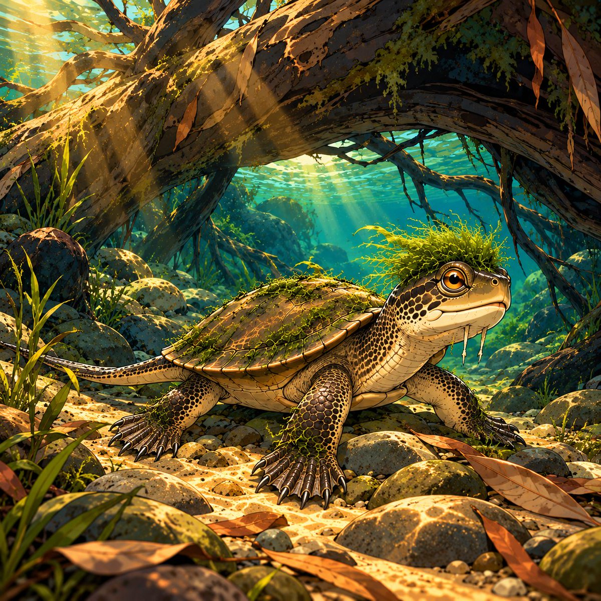 airamcita's tweet photo. 🐢🌿A green mohawk. 
The Mary River turtle (Elusor macrurus) “The Butt-Breathing Punk.”

#NaturesCaseFiles #MaryRiverTurtle #ElusorMacrurus #TheButtBreathingPunk #PunkTurtle #FreshwaterTurtle #CloacalRespiration #AnimalAdaptations #WeirdNature #WildlifeScience #AustralianWildlife https://t.co/D2XOI2NDir