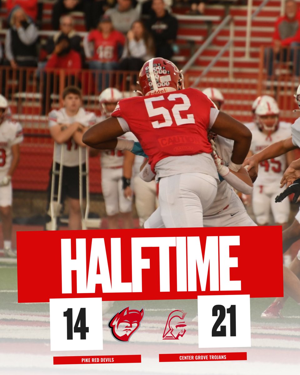 PikeHSAthletics's tweet photo. At the half, it’s still a 7 point game!
The Trojans will have the ball to start the second half!
#PikeProud https://t.co/PwmLVUhLOd