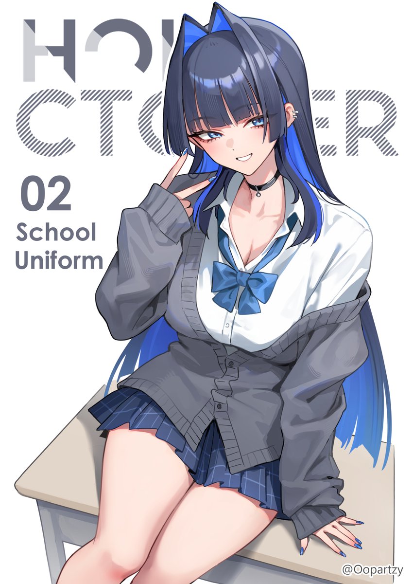 Oopartzy's tweet photo. Day 2 : School Uniform⏳ 
#holoctober #kronillust https://t.co/OObsEbjDMN