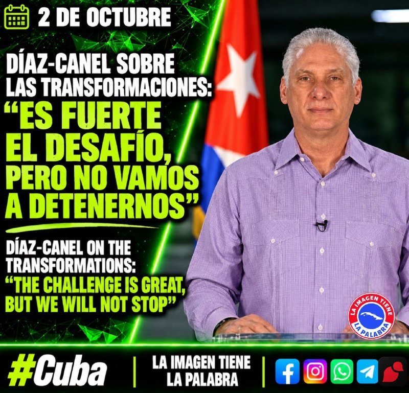 bellayasu2007's tweet photo. *Díaz-Canel sobre las Transformaciones: “Es fuerte el desafío, pero no vamos a detenernos”*
_¿Qué se ha hecho; cuánto se ha avanzado y en qué momento estamos?
❓ _¿Qué respuesta podemos dar a quienes dicen que esto se va a quedar en papeles?
❓_¿Cuánto tiempo para los resultados? https://t.co/KRnaZ9JuHW