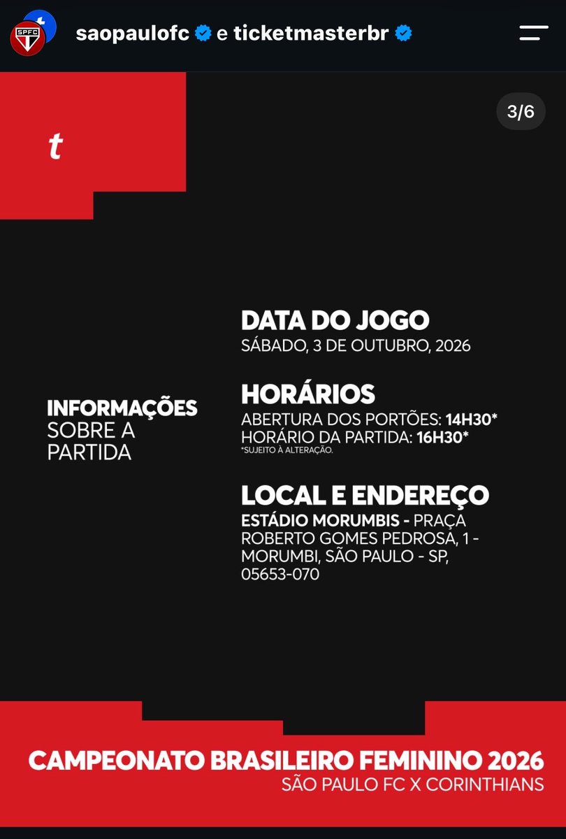 acompanheospfc's tweet photo. ATENÇÃO: os ingressos no site esgotaram, mas a TicketMaster em parceria com o São Paulo está disponibilizando GRATUITAMENTE alguns ingressos!!! Quem não conseguiu, CORRE PARA GARANTIR!!!!!!!!!

VAMOS LOTAR O MORUMBIS!!!
Link: 
https://t.co/pXbYzzqwaB https://t.co/pMNKegdwjP