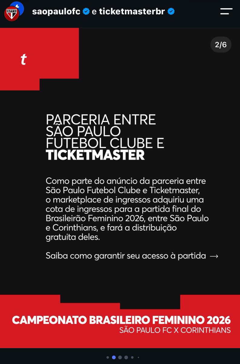 acompanheospfc's tweet photo. ATENÇÃO: os ingressos no site esgotaram, mas a TicketMaster em parceria com o São Paulo está disponibilizando GRATUITAMENTE alguns ingressos!!! Quem não conseguiu, CORRE PARA GARANTIR!!!!!!!!!

VAMOS LOTAR O MORUMBIS!!!
Link: 
https://t.co/pXbYzzqwaB https://t.co/pMNKegdwjP
