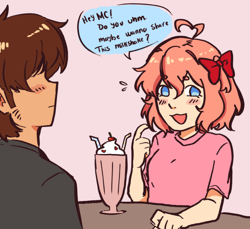 DailyMcSayo's tweet photo. Day 2: Milkshakes #DDLC https://t.co/GuzyHwDFwY