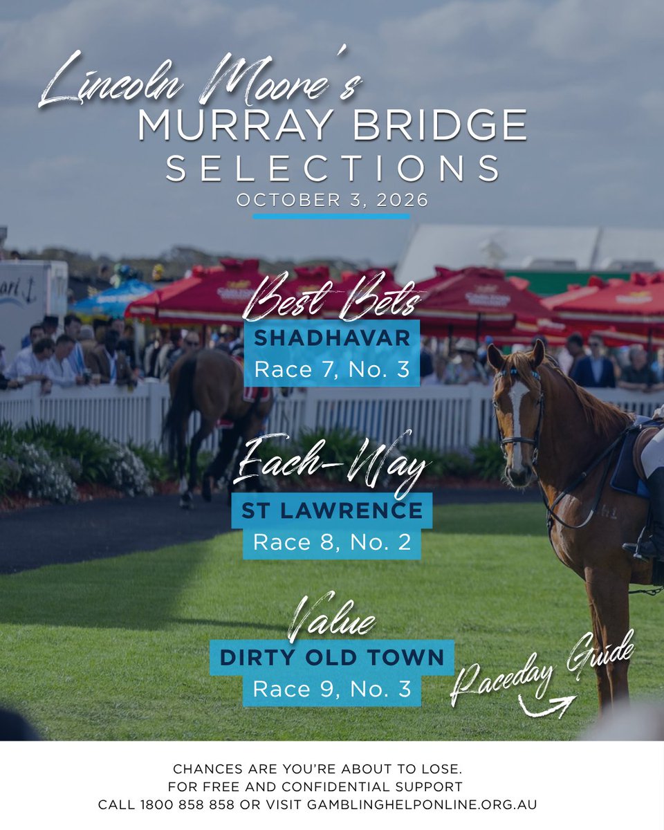 RacingSA's tweet photo. Linc likes a couple of interstate raiders in today's feature at Murray Bridge on Gold Cup Day!

Get the full preview >> https://t.co/FAKGzz8q38 https://t.co/0PHgOMAzql