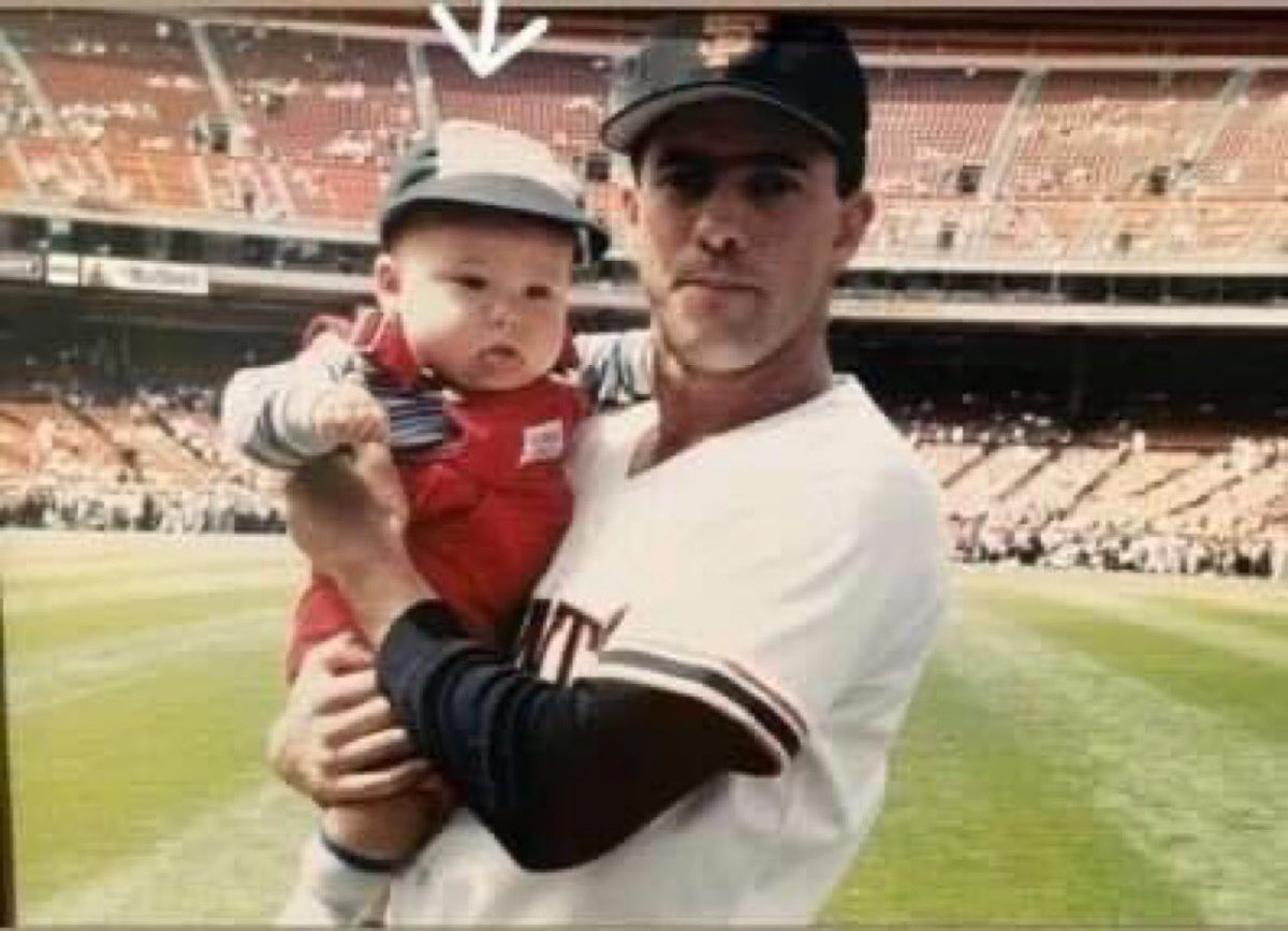 nut_history's tweet photo. Will Clark holding a baby name Brandon Crawford, yes, that Brandon Crawford. https://t.co/7nvwEDJHR0