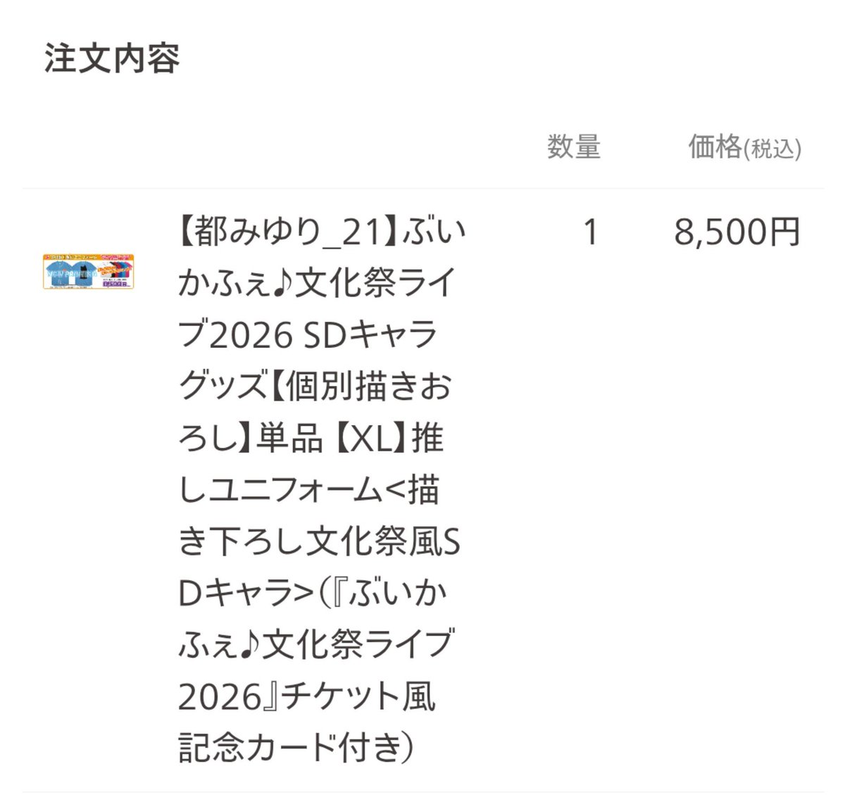 TEM9ball's tweet photo. 今回のぶいかふぇ♪のグッズを購入したか確認したら、ちゃんとみゆりさんのユニを買ってた
確認大事😌 https://t.co/hkdYkbKH4G
