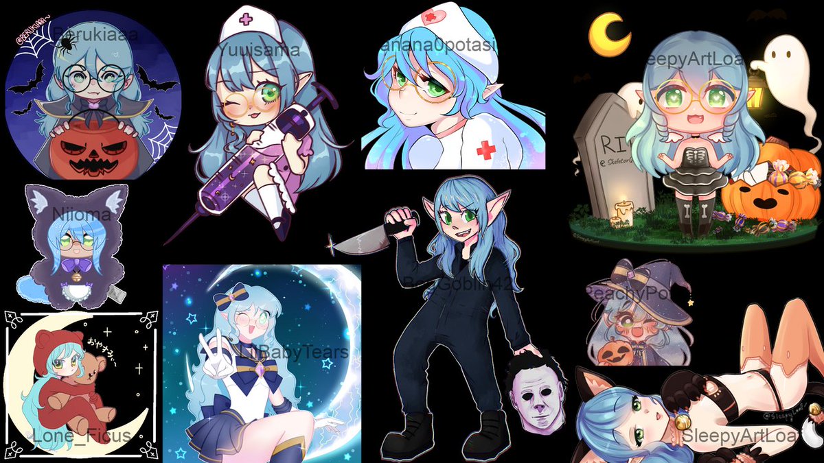 ElenaEtoileVT's tweet photo. @Jenelle_vt Oooo ~ 👀 My OC's last two designs/models have been spooky themed and she's had a few costumes used  throughout the years! I wish you the best in what you're looking for and ty for the opportunity (⁠ ⁠ꈍ⁠ᴗ⁠ꈍ⁠) https://t.co/oHG14Y5zsy
