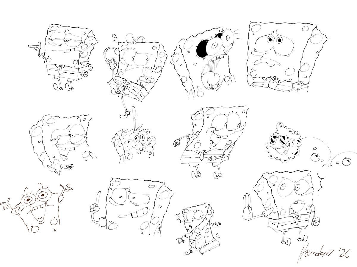 Hendy_doesart's tweet photo. Sponge Doodles https://t.co/Z96OKjvcmk