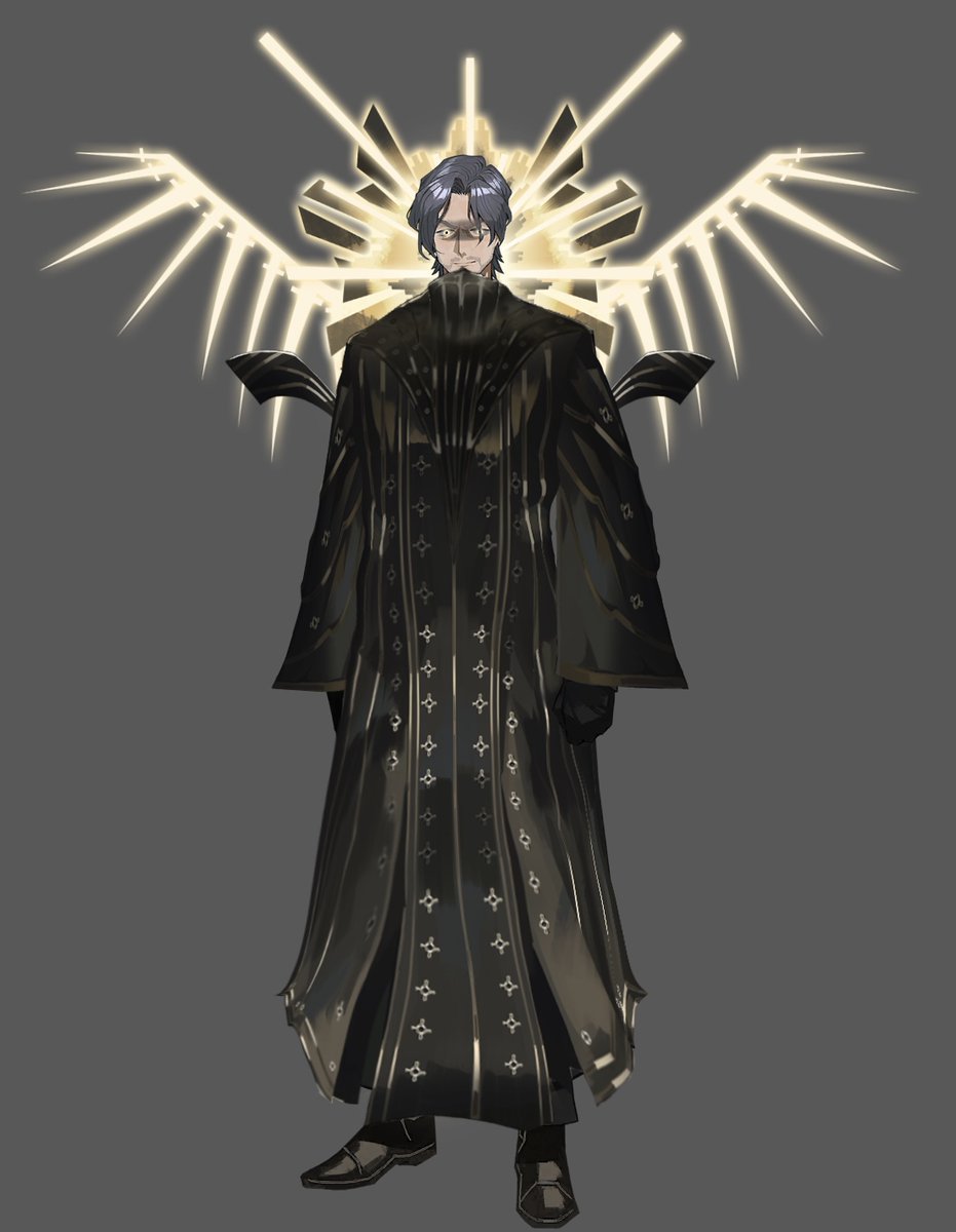 Acppla's tweet photo. unused sprite of maurice in his obsidian overall angel form https://t.co/CXx87CtEMh