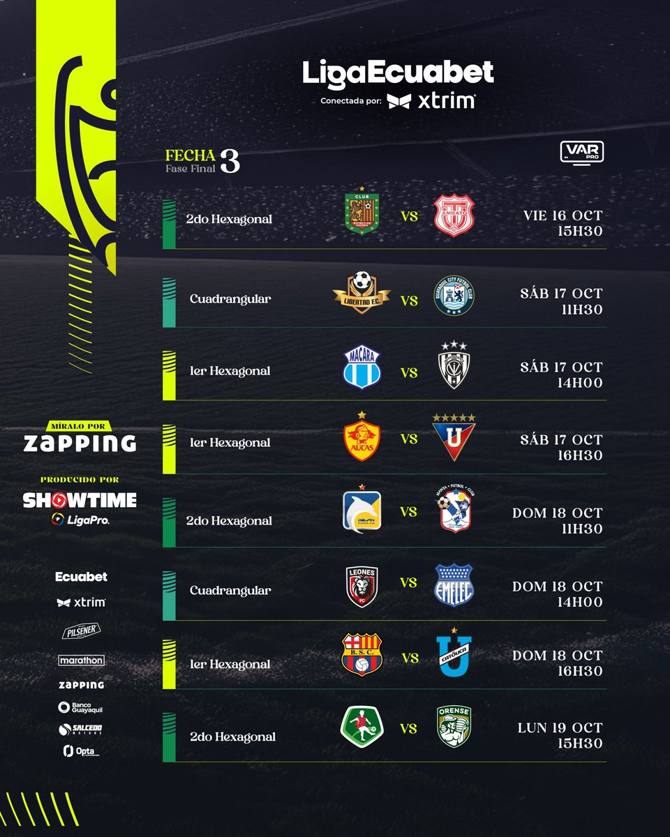 DonGriezmann23's tweet photo. Regresa la @LigaEcuabetec 🏆🔥
¡AL FIN!
Horarios de las fechas 2 y 3 de la fase final. https://t.co/UBbNXApspV