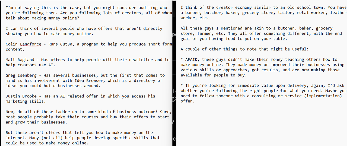 ItsMattGeer's tweet photo. @awallacewrites @edendotso I'm attaching a screenshot of my response since I don't have a checkmark and don't want to create a thread.

Just my $0.02, but maybe I'm misunderstanding you?

Tagging the people mentioned in my response: @landforce @mattragland @IMJustinBrooke @gregisenberg https://t.co/hD75BLMLUX