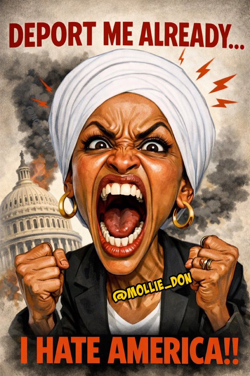 mollie_don's tweet photo. Good news out of Minnesota. Deportation orders for Somalis are up nearly tenfold this year. More than 500 have already been ordered removed, and nationwide more than 1,000 Somali asylum cases have ended in removal orders since February. Most of those are Minnesota cases. Protections got cut and the hearings got fast-tracked.

Can we please get a removal order for Ilhan Omar?