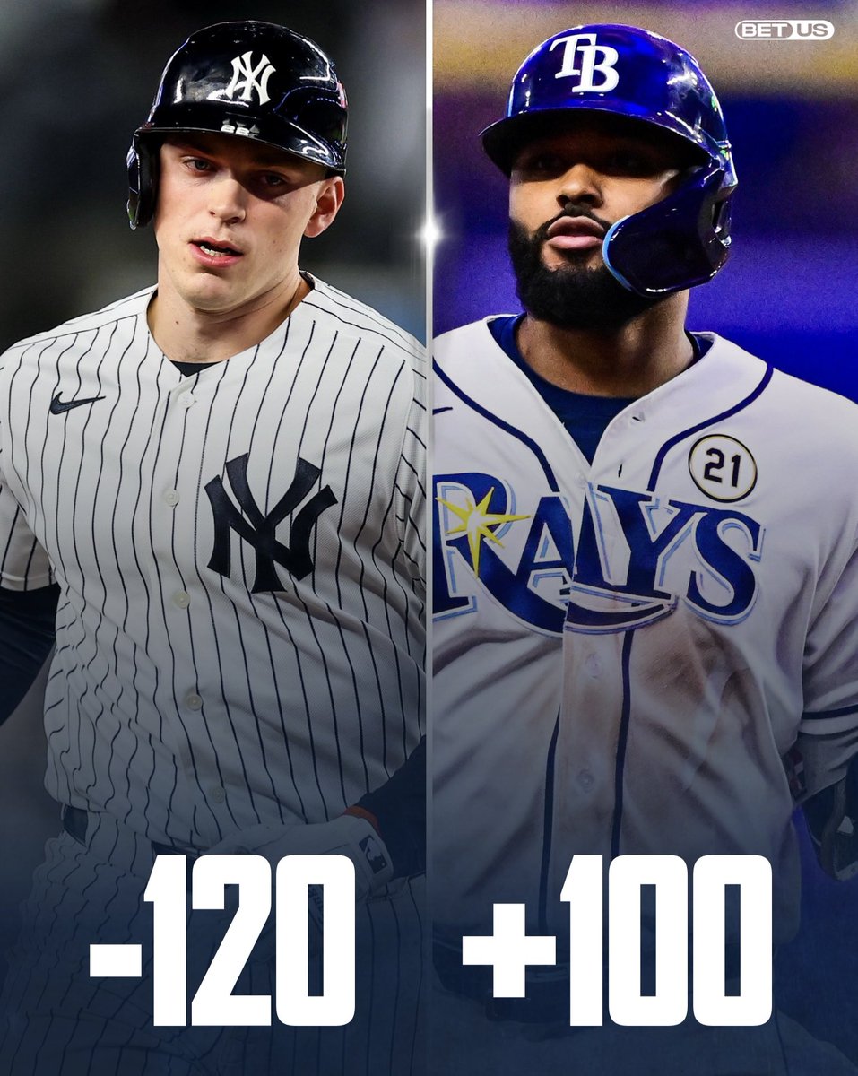 eyyankees's tweet photo. The Yankees are favored to win the series over the 1 seed Rays (via @BetUS_Official) https://t.co/sXjYPNdT6y