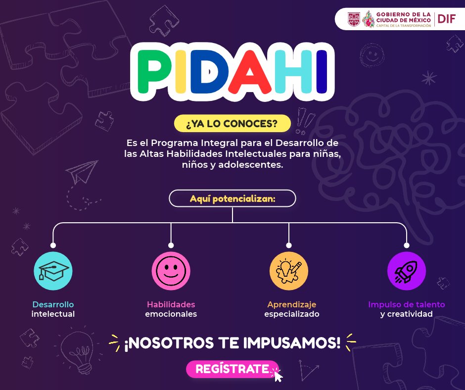 DIFCDMX's tweet photo. 🌟Las altas capacidades NO son solo "ser inteligentes". 🧠
⭕Es cuestionar todo y sentir el mundo intensamente
Si conoces a un niño así, el #DIFCDMX puede ayudarle con #PIDAHI 👉 https://t.co/MrpWD58OH5
Desarrollo intelectual +emocional+ creatividad❤️
#CapitalDeLaTransformación https://t.co/3jEFFV4SIq