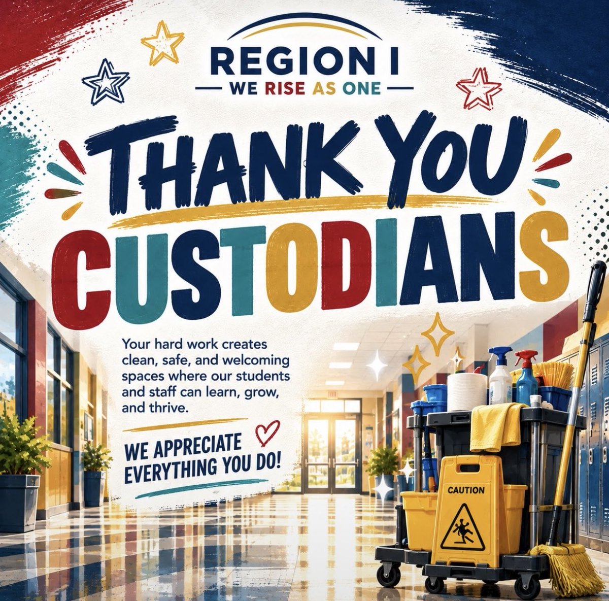 PrincipalSingl2's tweet photo. A huge THANK YOU to all of the hardworking custodians across the Seagoville Feeder Pattern! 💙 Your dedication and hard work do not go unnoticed. We appreciate all you do each and every day! 🌟🙌🏼👏🏼 https://t.co/1NoQICJvWX