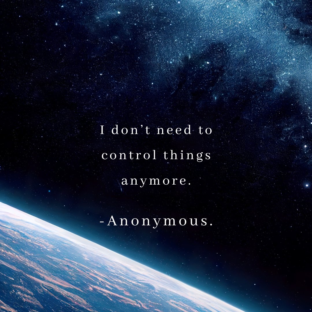 MitziThinkInc's tweet photo. Thought of the day…
“I don’t need to control things anymore.” -Anonymous.
#quotesforyou #quotesdaily #wisewords #wordsofreflection https://t.co/V2nVQ9xc8q
