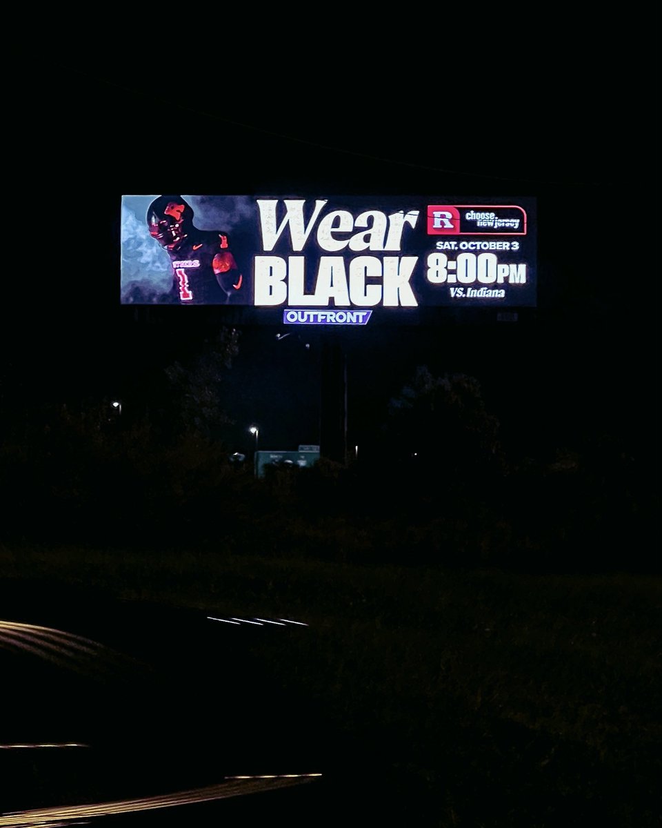 rutgers_nil's tweet photo. 24 hour countdown begins! Wear Black ⚫️ and keep your eye out for one of our @ChooseNJ billboards 👀

@RFootball 
#RNIL #ChooseNewJersey #WearBlack https://t.co/LG6KcDIP3M