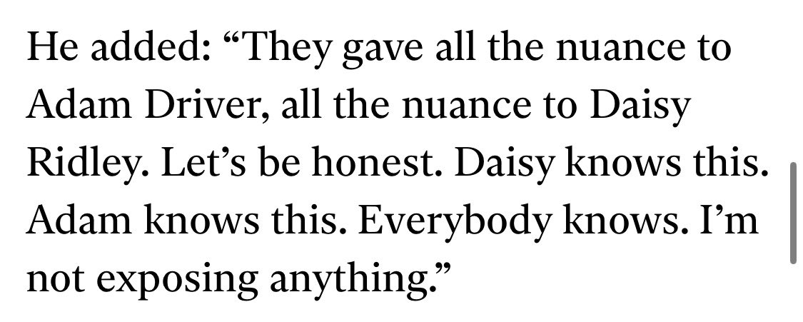 throwaway91101's tweet photo. @mvdpire tbqh i dont think he was thinking of shippers as a fandom specifically when he made that joke, just what reylo symbolized to JB (see: his post-sw trilogy interviews) and his bitterness for it https://t.co/ncgzz0LJLJ