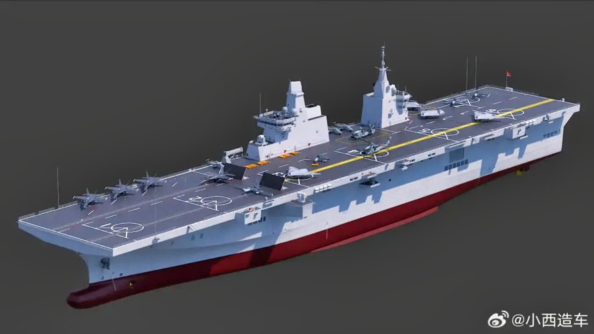 PLA_MilitaryUpd's tweet photo. That is literally why China has the Type 076 Sichuan.

It has 1 EMALs and could launch Stealth GJ-21 Strike Drones along with dozens of transport, attack and ASW Helicopters, tanks, LCACs and even potentially unmanned submarines.
https://t.co/7Iwwcf4knK https://t.co/nO2Urpt9J1