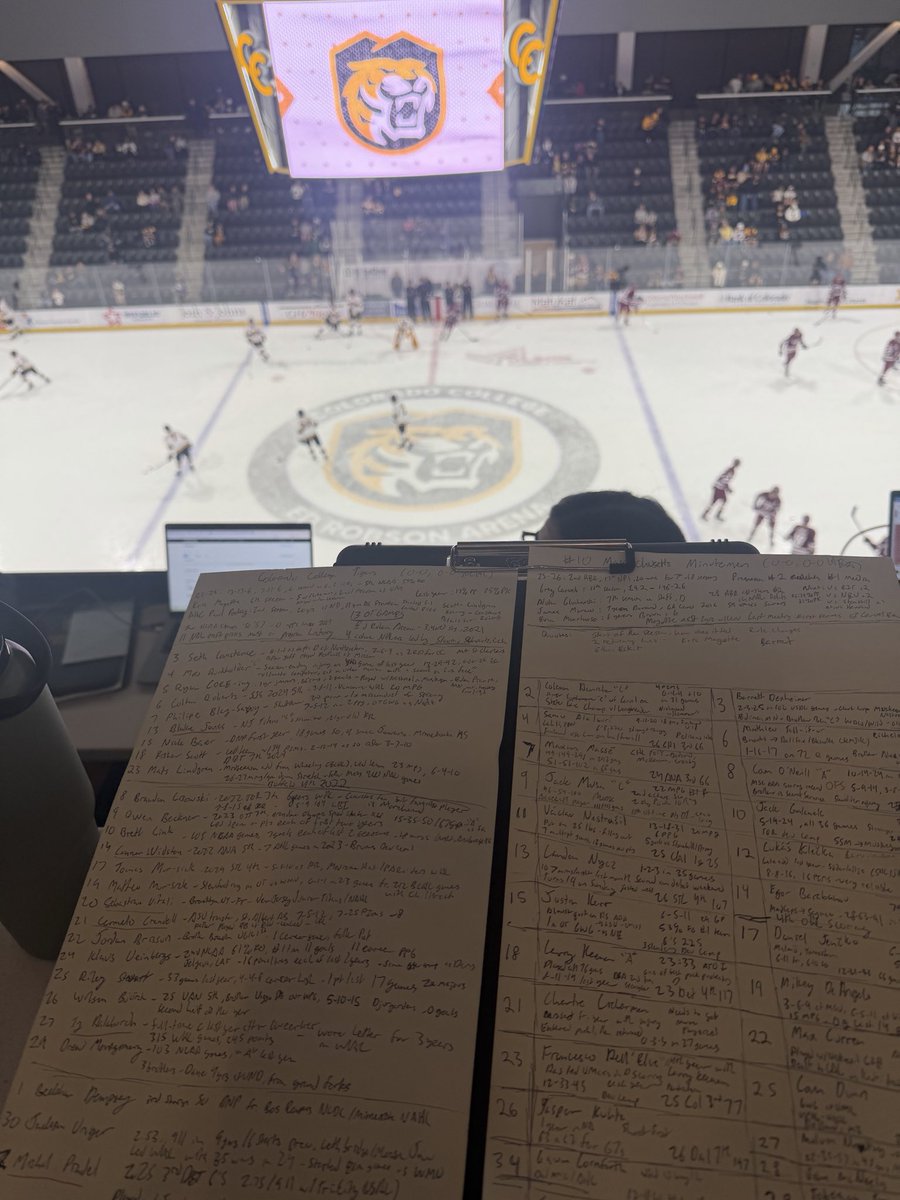 NathanPStrauss's tweet photo. It starts now. #10 UMass vs Colorado College with @ColinCaseyPxP alongside! 

Thrilled to start year 8 of broadcasting UMass Hockey. It’s my favorite thing to do in the world. 

Join us all season long at https://t.co/dQEds62mcH https://t.co/lUZXdxx34I