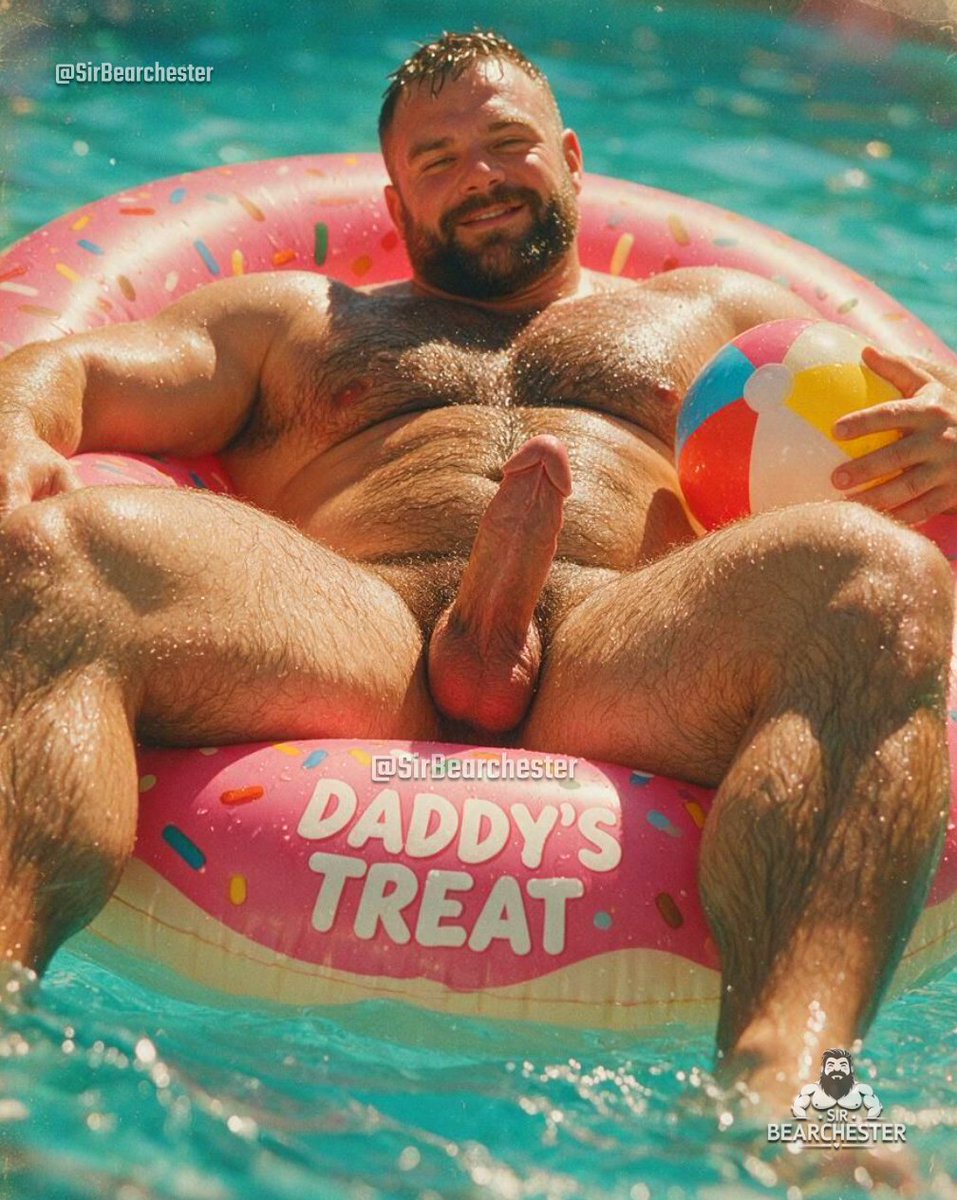 SirBearchester's tweet photo. Last golden rays of summer, and this hairy daddy’s already floatin’ in Daddy’s Treat, beach ball in one hand and the real game sittin’ right between his legs. 🔥🏖️
#DILF #MuscleDaddy #BearDaddy #PoolDaddy #SummerDaddy https://t.co/0WXRih84GM