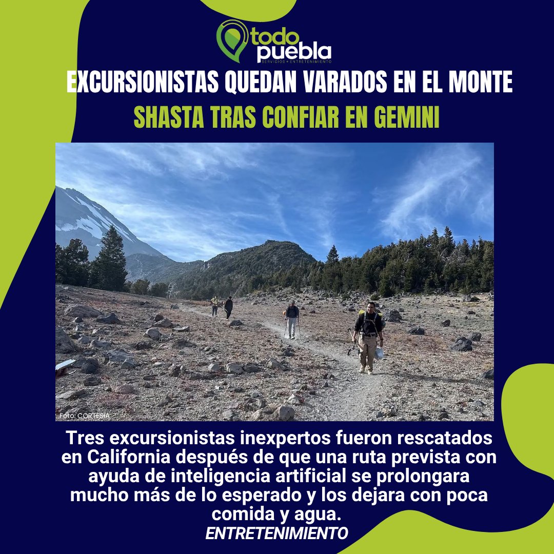 rosebud159's tweet photo. Three inexperienced hikers were rescued in California after relying on Gemini for a Mount Shasta route that took far longer than expected, leaving them with little food and water. https://t.co/796KtHCm7s