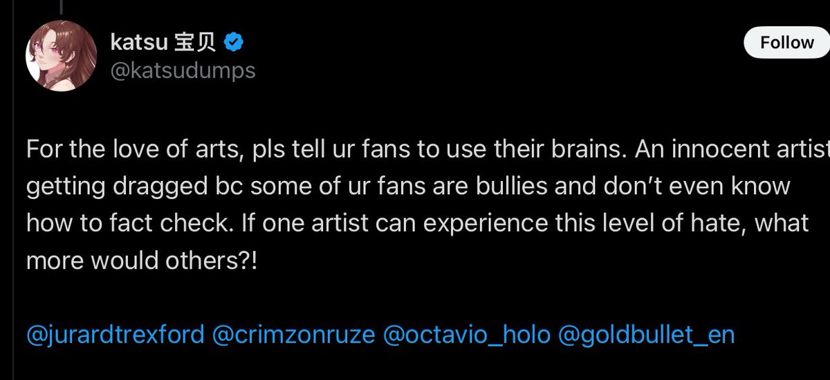 rrexing_alt20's tweet photo. And never drag the talents to an argument, doubly so who weren’t involved in the first place. https://t.co/MV6yeGpvu4