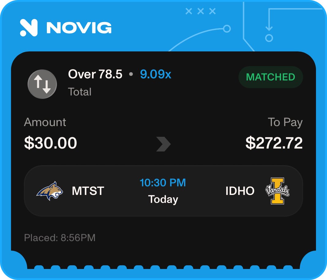 TrustOrtiz's tweet photo. I really love this game. Here’s an alternate play that will be spending some lunch money on.
▫️Montana St/Idaho over 78.5 (2 units)
#LockItIn #TrustOrtiz

Odds via @Novig https://t.co/Sr6x0EYpq6